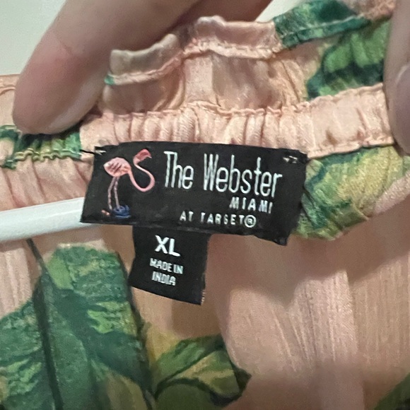 Tropical Pink & Green Leaf Print The Webster at Target Blouse XL airy and thin - Picture 5 of 6